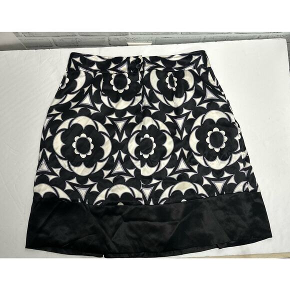 NWT Banana Republic Silk A Line Skirt Black White Size 10 MSRP $79.00 *See Desc* - Picture 6 of 12